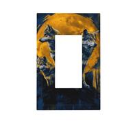 Placca da parete per interruttore della luce del gruppo moderno con lupi, copertura a bilanciere singolo, 1 banda, decorazione per presa di corrente per casa, cucina, camera da letto, bagno