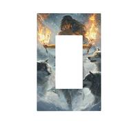 Placca da parete per interruttore della luce della dea e tre lupi, copertura per piastra frontale a bilanciere singolo, 1 banda, decoratore, copertine per presa di casa, cucina, stanza, bagno