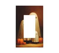 Placca da parete per interruttore della luce, motivo famiglia di simpatici fantasmi e zucche, 1 banda, decorazione per presa di casa, cucina, camera da letto, bagno