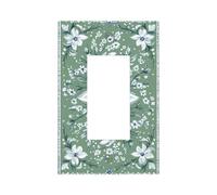 Placca da parete per interruttore della luce, motivo floreale, gigli, margherite, bianco, copertura per pannello frontale, 1 banda, decorazione per presa di casa, cucina, camera da letto, bagno