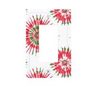 Placca da parete per interruttore della luce rossa e verde Tie Dye, copertura a bilanciere singolo, 1 banda, decoratore, prese, coperture per casa, cucina, stanza, bagno