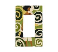 Placca da parete per interruttore della luce verde smeraldo con donna a guazzo su piastra frontale a bilanciere singolo 1 banda decoratore presa coperture per la casa cucina camera bagno Decor