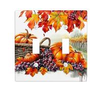 Placca da parete per interruttore raccolto autunnale zucche arancioni, uva, fogliame autunnale, piastre da parete a dondolo, decorazioni da parete di Halloween, giorno del Ringraziamento, dimensioni