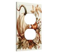 Placca da parete per interruttore raccolto autunno zucca beige floreale decorazione del Ringraziamento autunnale stile rustico accessori per la casa dondolo semplice in termoplastica
