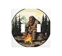 Placca da parete semplice a doppia banda, motivo uomo della foresta, dimensioni standard, 11,4 x 11,4 cm