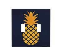 Placca da parete semplice a forma di ananas a doppia banda, con interruttore a levetta, dimensioni standard - 11,4 x 11,4 cm