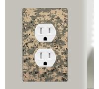 Placca da parete singola Duplex militare mimetica digitale copri interruttore decorativo in plastica piastre da parete decorazione per la casa camera da letto cucina decorativa 11,4 x 7,9 cm
