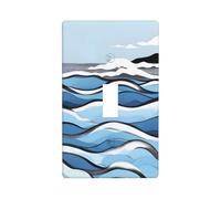 Placca da parete stampata con onde che lappano alle rocce, copertura decorativa in policarbonato per casa e ufficio