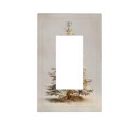 Placca da parete vintage con albero di Natale del XIX secolo con interruttore della luce della neve, copertura per piastra frontale a bilanciere singolo, decorazione per presa di corrente per casa