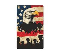 Placca da parete vuota con bandiera americana soldati aquila silhouette singola interruttore bianco copertura interruttore luce decorativa 1 banda per cucina stanza bagno dimensioni 11,4 x 7 cm