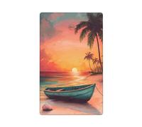 Placca da parete vuota con barca sulla spiaggia tramonto singolo interruttore luce copertura decorativa 1 banda per cucina stanza bagno dimensioni 11,4 x 7 cm