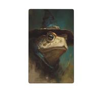 Placca da parete vuota con cappello da strega con vecchio rospo che indossa un cappello da strega, decorativa, 1 banda, per cucina, camera da letto, bagno, dimensioni 11,4 x 7 cm