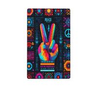 Placca da parete vuota con collage di vari simboli della pace, interruttore a levetta, decorativo, 1 banda, per cucina, camera da letto, bagno, dimensioni 11,4 x 7 cm