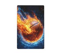 Placca da parete vuota con fiamma drammatica a tema basket nel fuoco, interruttore a levetta, decorativo, 1 banda, per cucina, camera da letto, bagno, dimensioni 11,4 x 7 cm