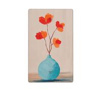 Placca da parete vuota con fiore rosso in un vaso, minimalista, con interruttore singolo, decorativo, 1 banda, per cucina, camera da letto, bagno, dimensioni 11,4 x 7 cm