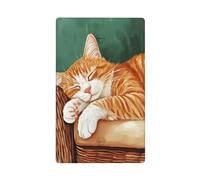 Placca da parete vuota con gatto arancione astratto che dorme sulla sedia, con interruttore singolo, decorativo, 1 banda, per cucina, camera da letto, bagno, dimensioni 11,4 x 7 cm