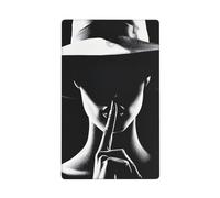Placca da parete vuota con gesto silenzio da donna a dito a labbra, interruttore singolo, copertura decorativa per interruttore della luce, 1 banda, per cucina, camera da letto, bagno, dimensioni 11,4