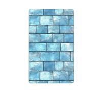 Placca da parete vuota con motivo a mattoni blu pallido e argento con motivo a mattoni singoli, copertura decorativa per interruttore della luce, 1 banda, per cucina, camera da letto, bagno