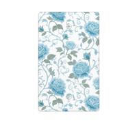 Placca da parete vuota con rose e vortici blu pastello su bianco, per interruttore della luce, decorativo, 1 banda, per cucina, camera da letto, bagno, dimensioni 11,4 x 7 cm