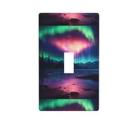 Placca da parete vuota con stampa di luci del nord scure, dimensioni standard, copertura decorativa per interruttore per casa/commerciale