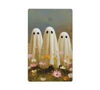 Placca da parete vuota con tre fantasmi in un campo di fiori con interruttore singolo per interruttore della luce decorativa 1 banda per cucina stanza bagno dimensioni 11,4 x 7 cm