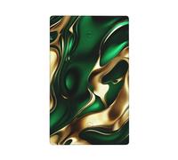 Placca da parete vuota con vortici in marmo verde smeraldo e oro, con interruttore singolo, decorativa, 1 banda, per cucina, camera da letto, bagno, dimensioni 11,4 x 7 cm