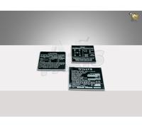 Placca dati cruscotto alluminio nero set di 3 adatta per Jeep Willys Ford CJ2...