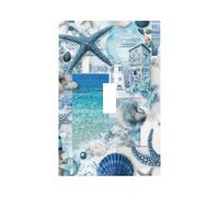 Placca decorativa a 1 interruttore a levetta, elementi estetici, conchiglie di mare e stelle marine, copertura per interruttore della luce per camera da letto e soggiorno