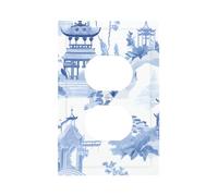 Placca decorativa a parete con 1 uscita singola duplex, con inchiostro giapponese blu per interruttore della luce paesaggistica, per camera da letto e soggiorno