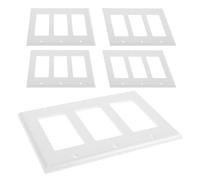 Placca Decorativa a Tre Moduli per Interruttori e Prese Bianca | Plastica Resistente, Installazione Semplice, Protezione Affidabile, Design Elegante, Uso Versatile in Casa e Ufficio