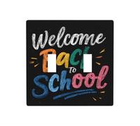 Placca decorativa colorata con scritta "Welcome Back to School", doppia banda, per interruttore da parete, dimensioni standard, 11,4 x 11,4 cm
