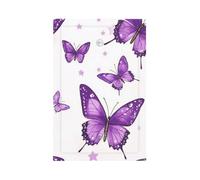 Placca decorativa da parete, 1 banda, con farfalle viola e stelle, copertura per interruttore della luce per camera da letto e soggiorno