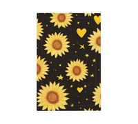 Placca decorativa da parete, 1 banda, con girasoli gialli, stelle e cuore, per camera da letto e soggiorno