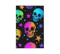 Placca decorativa da parete, 1 banda, con teschi colorati e stelle, copertura per interruttore della luce per camera da letto e soggiorno