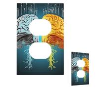 Placca decorativa da parete 1 gang copri interruttori della luce di medie dimensioni 12,7 x 7,6 cm coperture per prese elettriche Funzioni cerebrali sinistra e destra Piastre da parete per prese