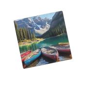 Placca decorativa da parete 2 bande Duplex Wall Plate Mountain Lake Boats Edge Outlet Cover per interruttore della luce Placca decorativa da parete 12,7 x 7,6 cm Termoplastica Standard Size Style Q