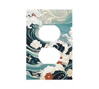 Placca decorativa da parete a 1 banda, singola duplex, stile giapponese, copertura per interruttore della luce per camera da letto e soggiorno