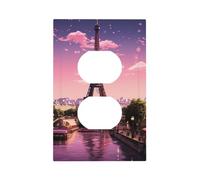 Placca decorativa da parete a 1 banda, Torre Eiffel Parigi, copertura interruttore luce presa singola presa presa piastra da parete di medie dimensioni 12,7 x 7,6 cm piastra da parete in policarbonato
