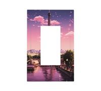 Placca decorativa da parete a 1 banda, Torre Eiffel Parigi, copertura interruttore luce presa singola presa presa piastra da parete di medie dimensioni 12,7 x 7,6 cm piastra da parete in policarbonato