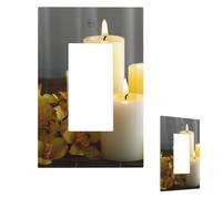 Placca decorativa da parete a 1 modulo, copri interruttori di medie dimensioni 12,7 x 7,6 cm, con farfalla gialla con candele bianche, piastre da parete per prese elettriche, copertura per spina