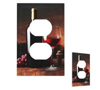 Placca decorativa da parete a 1 modulo, copri interruttori di medie dimensioni 12,7 x 7,6 cm, coperture per presa di vino rosso e bottiglie, piastre da parete per prese elettriche, copertura per spina