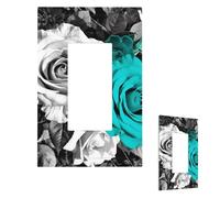Placca decorativa da parete a 1 modulo, copri interruttori di medie dimensioni, 12,7 x 7,6 cm, nero, bianco, foglia di tè, grigio, rosa, piastre da parete per prese elettriche, copertura per spina