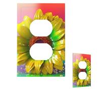 Placca decorativa da parete a 1 modulo, copri interruttori di medie dimensioni 12,7 x 7,6 cm, prese di corrente 3D, piastre da parete colorate con girasole per prese elettriche, copertura per spina