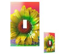 Placca decorativa da parete a 1 modulo, copri interruttori di medie dimensioni 12,7 x 7,6 cm, prese di corrente 3D, piastre da parete colorate con girasole per prese elettriche, copertura per spina