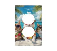 Placca decorativa da parete a 1 uscita, con gattini carini e occhiali da sole, per camera da letto, soggiorno, decorazione