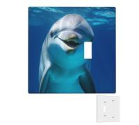 Placca decorativa da parete a 2 bande copri interruttori per prese duplex coperture per prese elettriche Delfino con sorriso piastre da parete per prese elettriche Copertura per prese elettriche