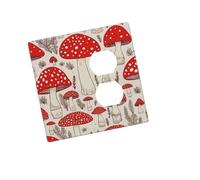 Placca decorativa da parete a 2 moduli Duplex Wallplate rosso bianco fungo bordo copertura interruttore luce piastra decorativa 12,7 x 7,6 cm termoplastico dimensioni standard stile R