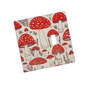 Placca decorativa da parete a 2 moduli Duplex Wallplate rosso bianco fungo bordo copertura interruttore luce piastra decorativa 12,7 x 7,6 cm termoplastica standard stile L