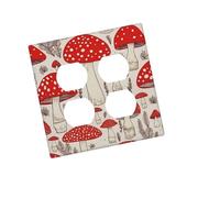 Placca decorativa da parete a 2 moduli Duplex Wallplate rosso bianco fungo bordo copertura interruttore luce piastra decorativa 12,7 x 7,6 cm termoplastico dimensioni standard stile J