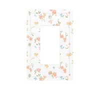 Placca decorativa da parete a bilanciere a 1 banda, con frammenti floreali gialli e rosa, copertura per interruttore della luce per camera da letto e soggiorno